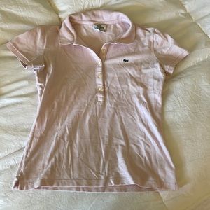 Lacoste light pink polo